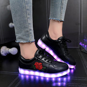 Baskets unisexes LED à motif rose