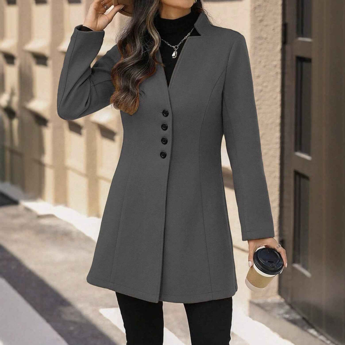 Trench-coat Mi-long Femme Laine | Col Montant Élégant