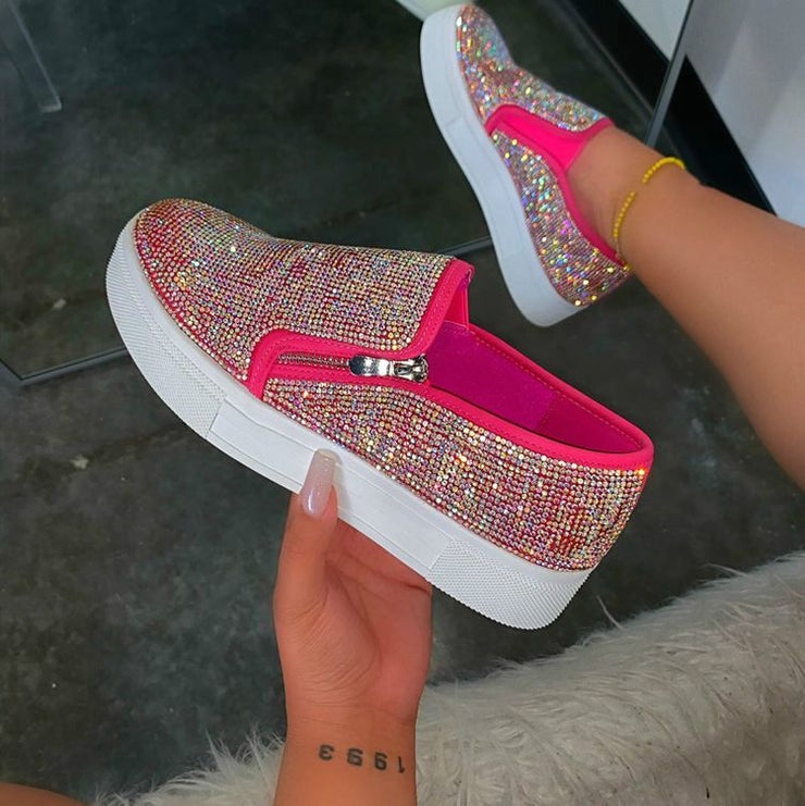 Mocassins femme strass grande taille