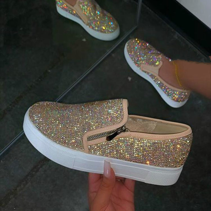 Mocassins femme strass grande taille