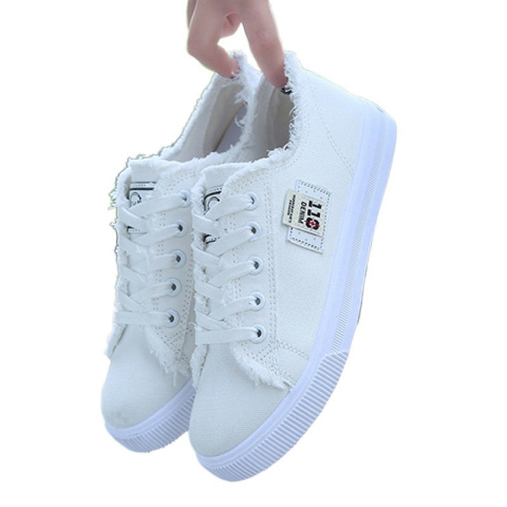 Baskets femme toile blanches