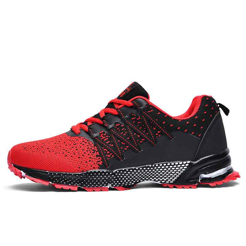 Baskets Maille Fly-Woven Homme | Respirantes Noir Rouge