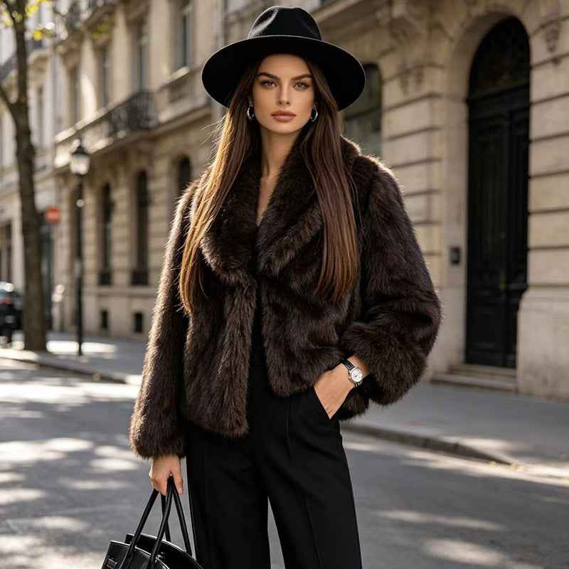 Veste Fausse Fourrure Double Face Femme | Courte Chic