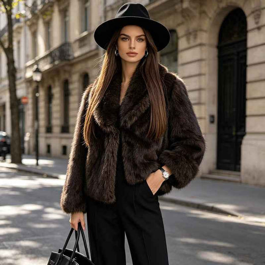 Veste Fausse Fourrure Double Face Femme | Courte Chic