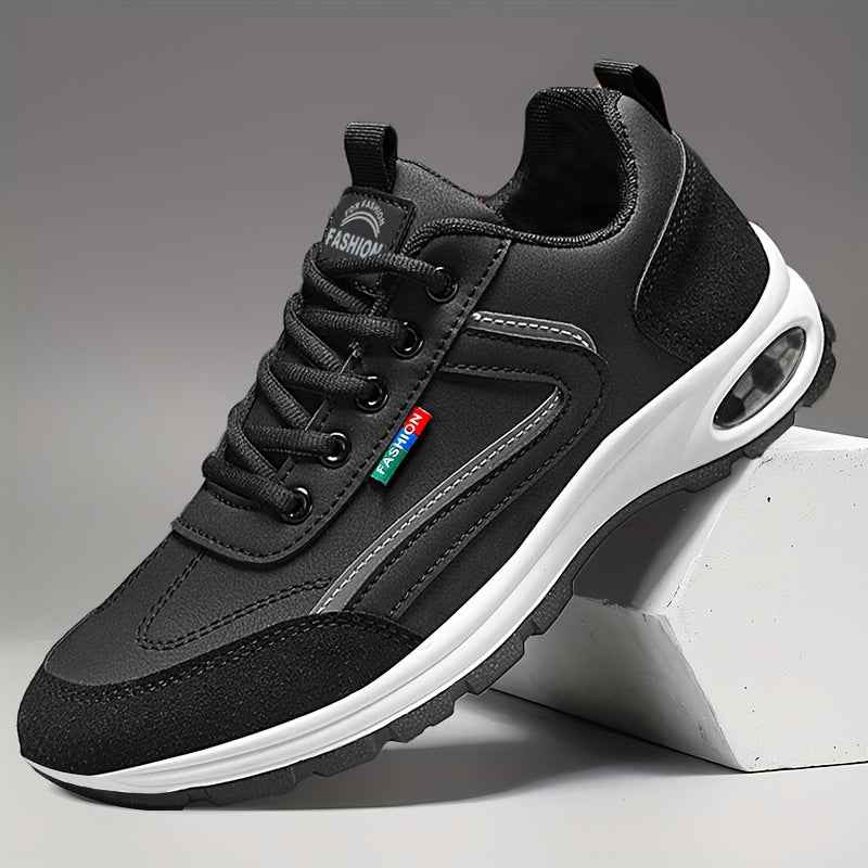 Baskets Homme Casual Vintage | Cuir Synthetique Bleu Noir