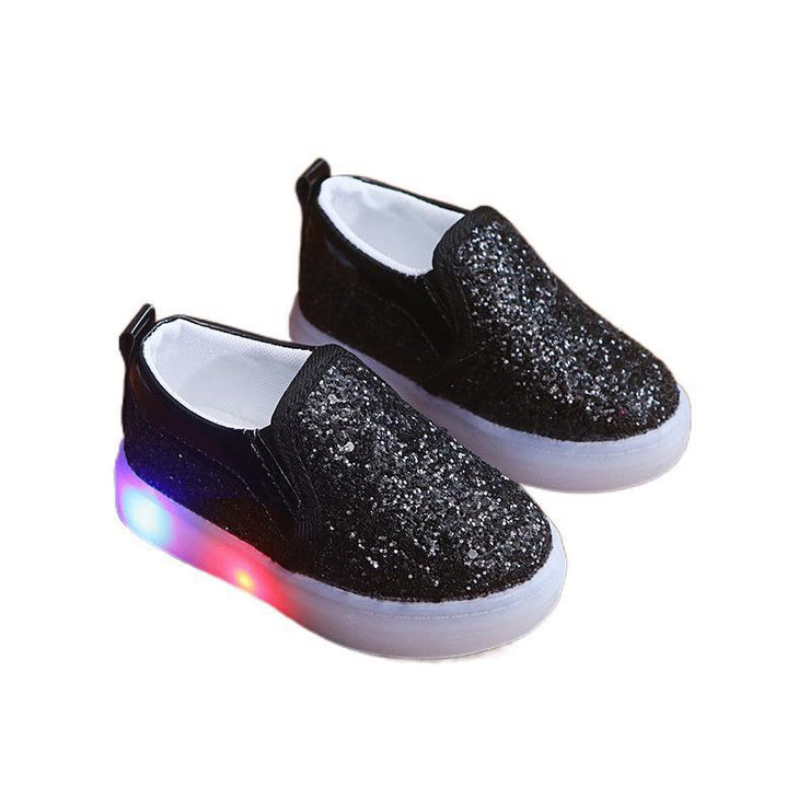 Baskets enfant LED à paillettes