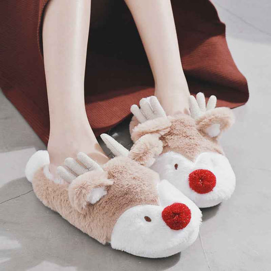 Sac en fourrure de faon mignon style Noël avec pantoufle