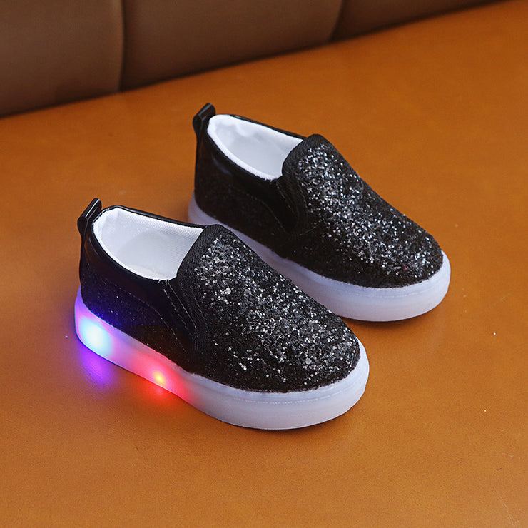 Baskets enfant LED à paillettes