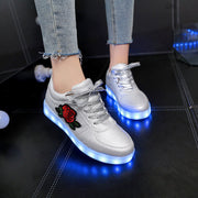 Baskets unisexes LED à motif rose