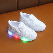 Baskets enfant LED à paillettes