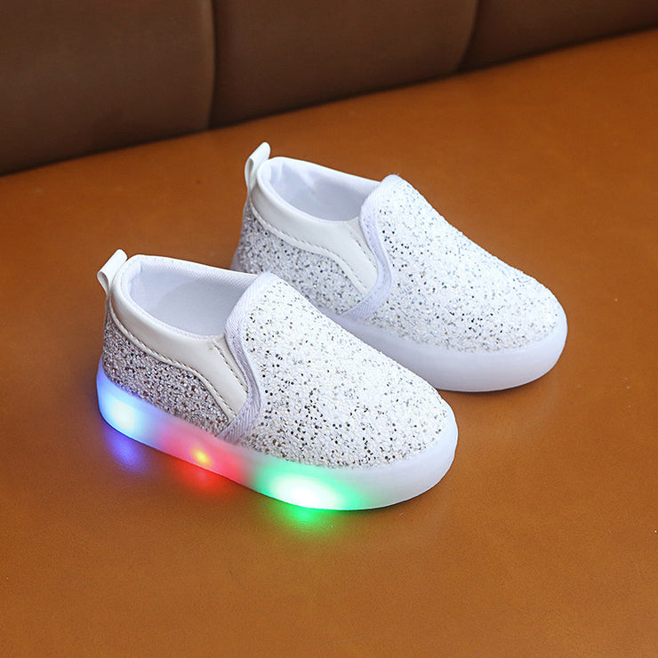 Baskets enfant LED à paillettes