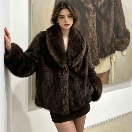 Veste Fausse Fourrure Double Face Femme | Courte Chic