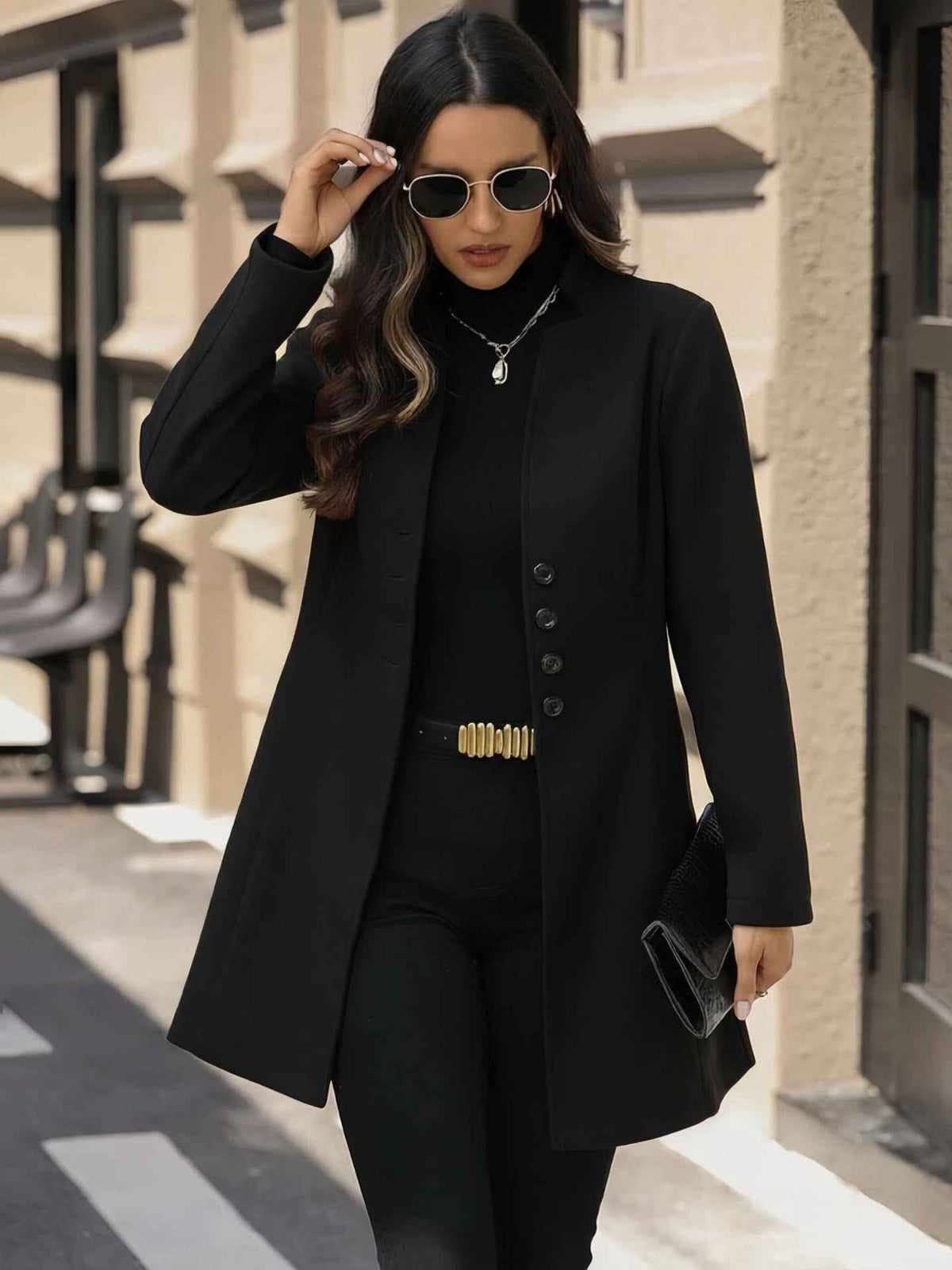 Trench-coat Mi-long Femme Laine | Col Montant Élégant