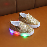 Baskets enfant LED à paillettes
