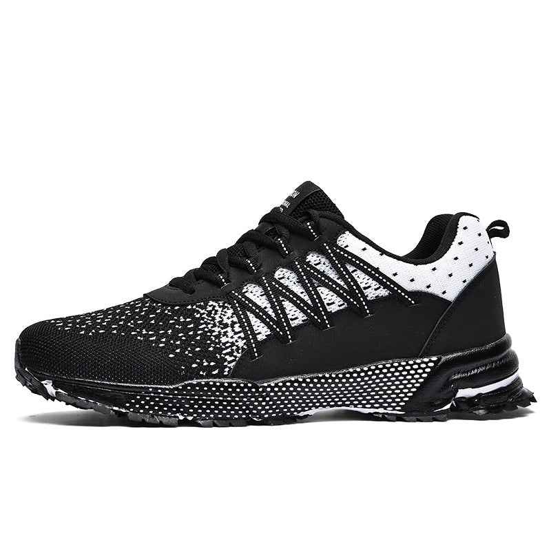 Baskets Maille Fly-Woven Homme | Respirantes Noir Rouge